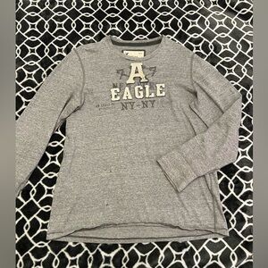American Eagle Outfitters Unisex Gray Long  Tee